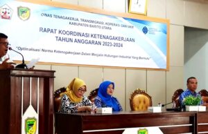 Disnakertranskop UKM Barito Utara Adakan Rapat Koordinasi Ketenagakerjaan