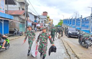 Pasca Banjir, Kodim 1013 Muara Teweh Bersama Perangkat Daerah Lainnya Laksanakan Kerja Bakti Pembersihan