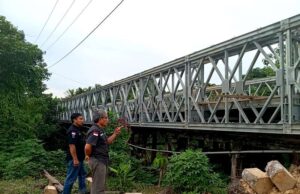Progres Pembangunan Jembatan Bailey Desa Jamud Hampir Rampung