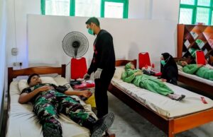 Peringati HUT TNI ke-80, Kodim 1013 Muara Teweh Gelar Donor Darah Massal