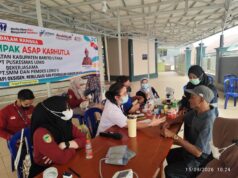 PT SMM Dan Puskesmas Lemo Layani Pengobatan Gratis, Bagikan 2.000 Masker